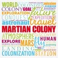 Martian colony word cloud collage, science concept background Royalty Free Stock Photo