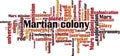 Martian colony word cloud Royalty Free Stock Photo