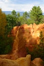 Martian colored ocher canyons in the Natural Regional Park of Luberon