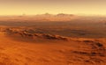 Martian dark plains and enormous dark sand dune Royalty Free Stock Photo