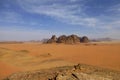 Martian desert landscape of Wadi Rum, Jordan Royalty Free Stock Photo