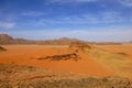 Martian desert landscape of Wadi Rum, Jordan Royalty Free Stock Photo