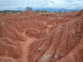 The Martian landscape of Cuzco, the Red Desert, part of Colombia`s Tatacoa Desert. Royalty Free Stock Photo