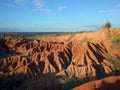 The Martian landscape of Cuzco, the Red Desert, part of Colombia`s Tatacoa Desert. Royalty Free Stock Photo