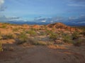 The Martian landscape of Cuzco, the Red Desert, part of Colombia`s Tatacoa Desert. Royalty Free Stock Photo