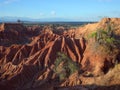 The Martian landscape of Cuzco, the Red Desert, part of Colombia`s Tatacoa Desert. Royalty Free Stock Photo