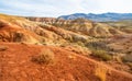 Martian landscape, multi-colored mountains of Kyzyl-Chin, Republic Altai, Siberia, Russia Royalty Free Stock Photo