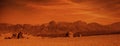 Martian Mountains of the Desert Landscape of the Planet Mars