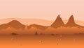 Martian orange surface panorama