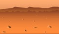 Martian orange surface panorama