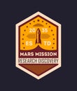 Martian space mission vintage isolated label