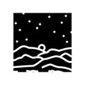 martian sunset mars planet glyph icon vector illustration