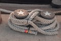 Martime nautical rope knot mooring Royalty Free Stock Photo