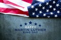 Martin Luther King Day Anniversary - American flag on abstract background Royalty Free Stock Photo