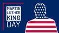 Martin Luther King Jr. Day Banner with typography. MLK Daydream vector illustration on dark blue background. Design of greeting Royalty Free Stock Photo