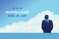 Martin Luther King Jr. Day black man silhouette MLK banner horizontal Royalty Free Stock Photo