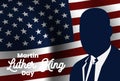 Martin luther king jr. day Concept with USA Flag Background and Photo Illustration