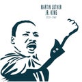 Martin Luther King Jr. Day greeting card background. Martin Luther Jr. King Portrait