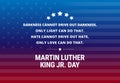 Martin Luther King Jr Day holiday vector background - inspirational quote