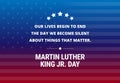 Martin Luther King Jr Day holiday vector background