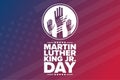 Martin Luther King Jr. Day. MLK. Holiday concept. Template for background, banner, card, poster with text inscription Royalty Free Stock Photo