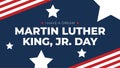 Martin Luther King, Jr. Day Text Over Patriotic Horizontal Background with Stars and Stripes