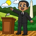 Martin Luther King of Juneteenth Colored Cartoon