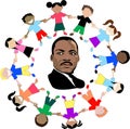 Martin Luther King with kids Royalty Free Stock Photo