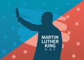 Martin luther king silhouette celebration day with stars pattern Royalty Free Stock Photo