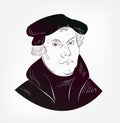 Martin Luther vector sketch portrait face famous