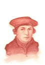 Martin Luther Watercolour Portrait