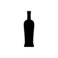 Martini bottle silhouette, beverage container.Alcohol drink icon on a white background.Simple logo.Black shape basis for the