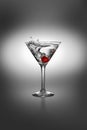 Martini with cherry splash