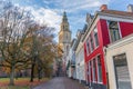 Martini church tower in the late afternoon autumn in Groningen Royalty Free Stock Photo