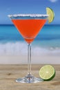 Martini cocktail on the beach Royalty Free Stock Photo