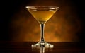 A martini cocktail with garnish on background of festive decorations and city lights,copy space Royalty Free Stock Photo