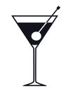 Martini cocktail glass vector icon Royalty Free Stock Photo