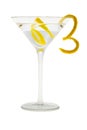 Martini cocktail with lemon peel