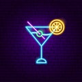 Martini Cocktail Neon Sign Royalty Free Stock Photo