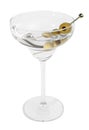 Martini cocktail with olives on white background Royalty Free Stock Photo