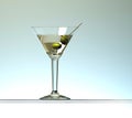 Martini cocktail with two olives