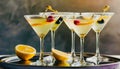 Martini cocktails, bar background, close up. Cheers concept