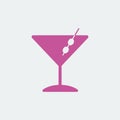 Martini cocktails glass icon illustration Royalty Free Stock Photo