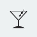 Martini cocktails glass icon illustration