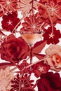 Martini glass with flowers background