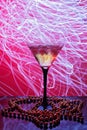 Martini glass and abstract light Royalty Free Stock Photo
