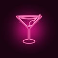 martini glass icon. Elements of Bar in neon style icons. Simple icon for websites, web design, mobile app, info graphics Royalty Free Stock Photo