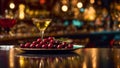 Martini glass, olives drink fresh transparent fresh cold design vermouth beverage Royalty Free Stock Photo