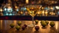 Martini glass, olives bar drink fresh transparent fresh cold party liquid cool vermouth Royalty Free Stock Photo