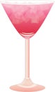 Martini Glass with Pink Red Cocktail Royalty Free Stock Photo